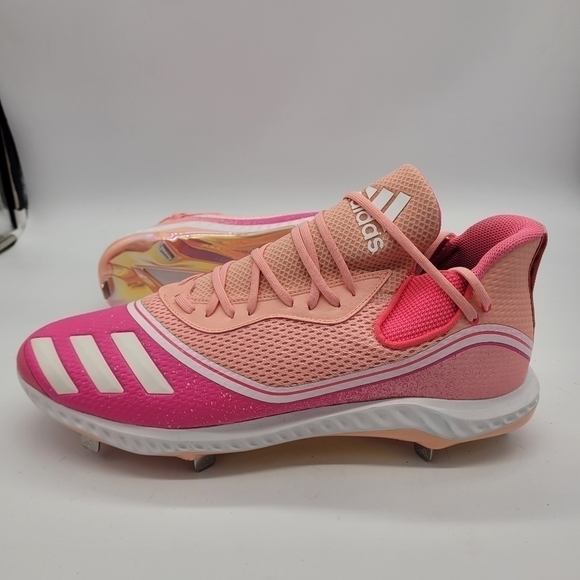 Adidas Icon 5 Bounce 'Breast Cancer Awareness Baseball Cleats Men 17 Shoes  NEW - Picture 11 of 14